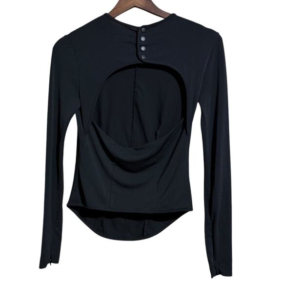 Rag & Bone Black Long Sleeve fitted open back blouse with zippered sleeved Small - Picture 4 of 10